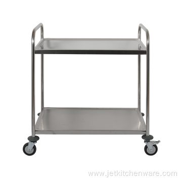 Round Tube Two Tiers Stainless Steel Clearing Trolley